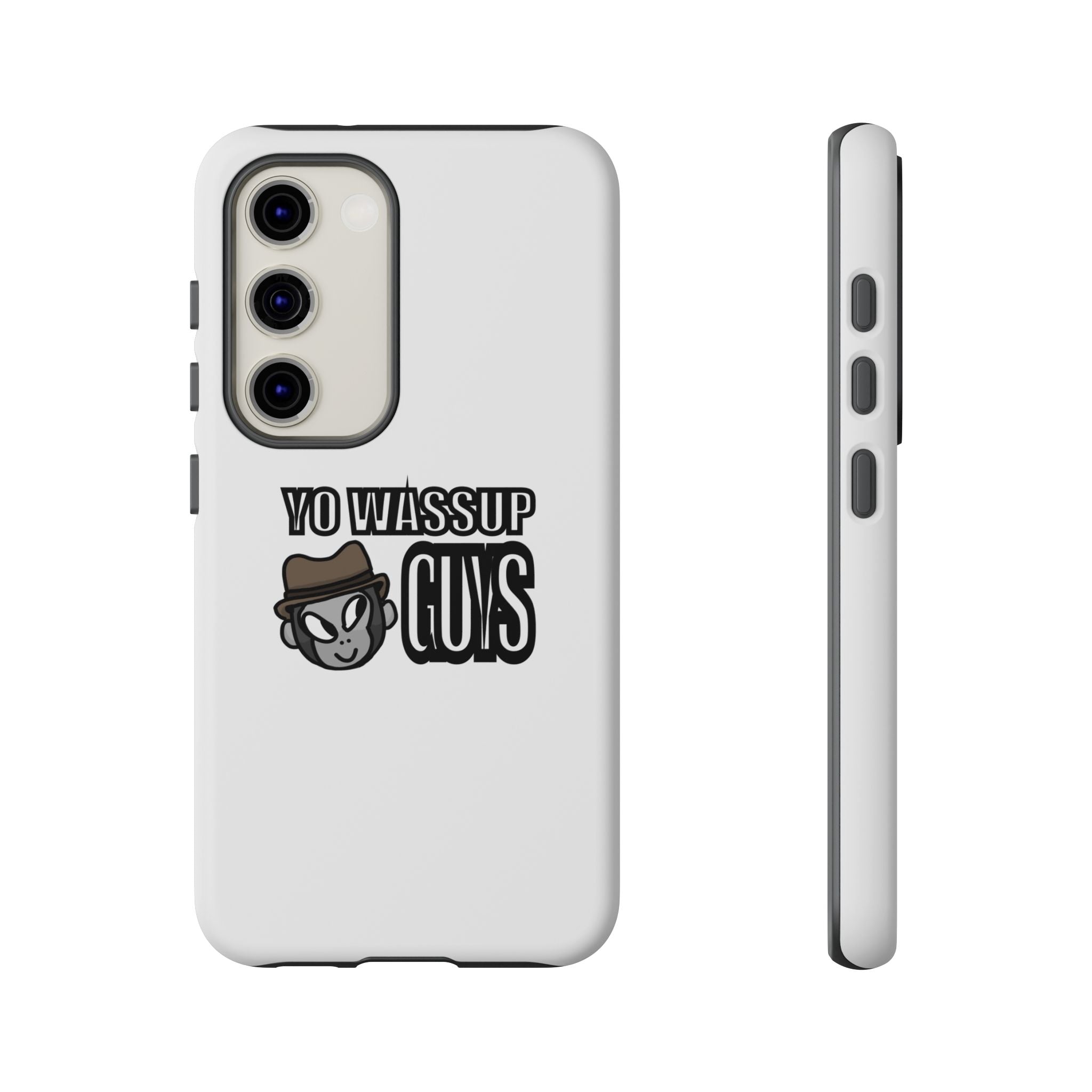 Yo Wassup Guys Phone Case — Retro Cartoon Hat Character Tough Protective Cover