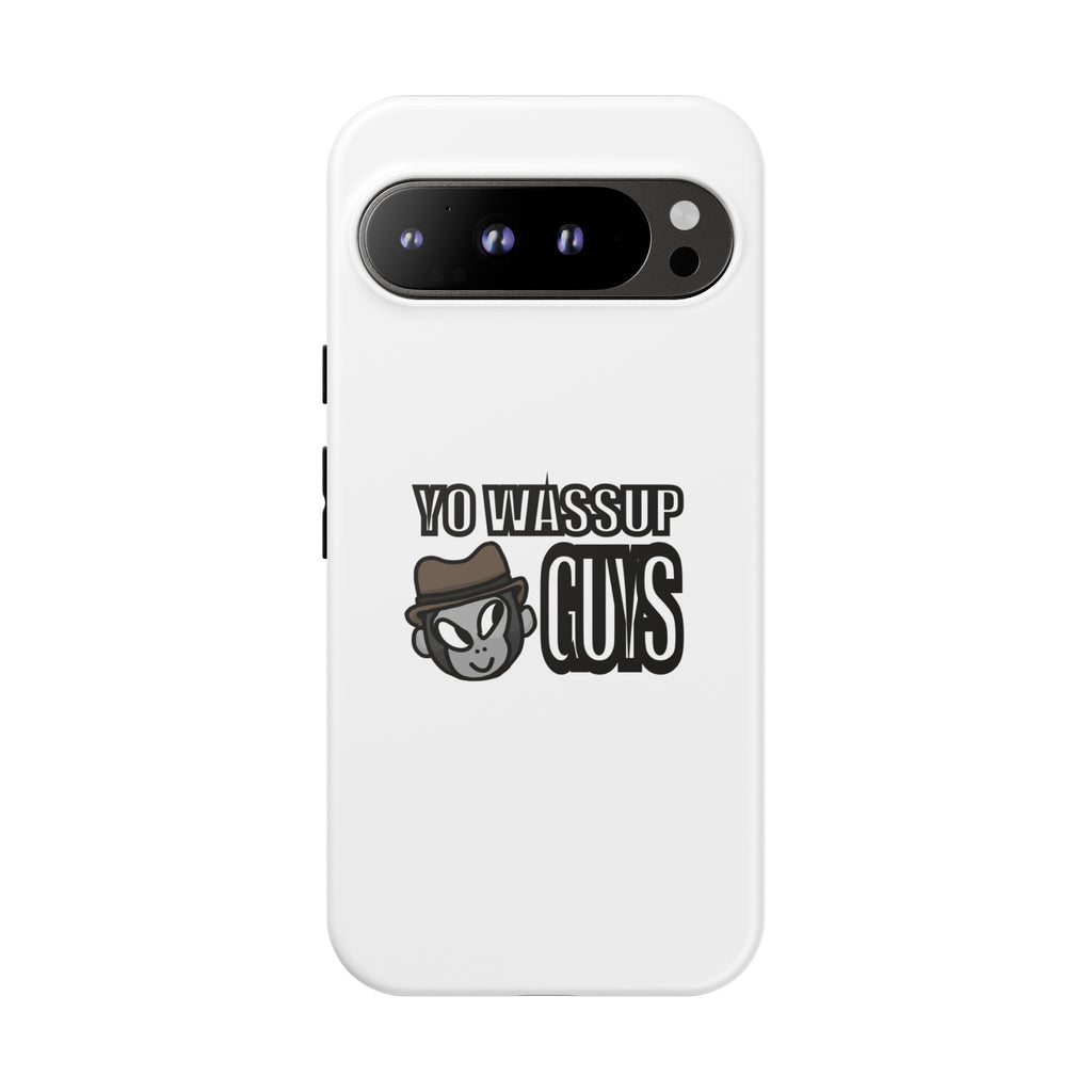 Yo Wassup Guys Phone Case — Retro Cartoon Hat Character Tough Protective Cover