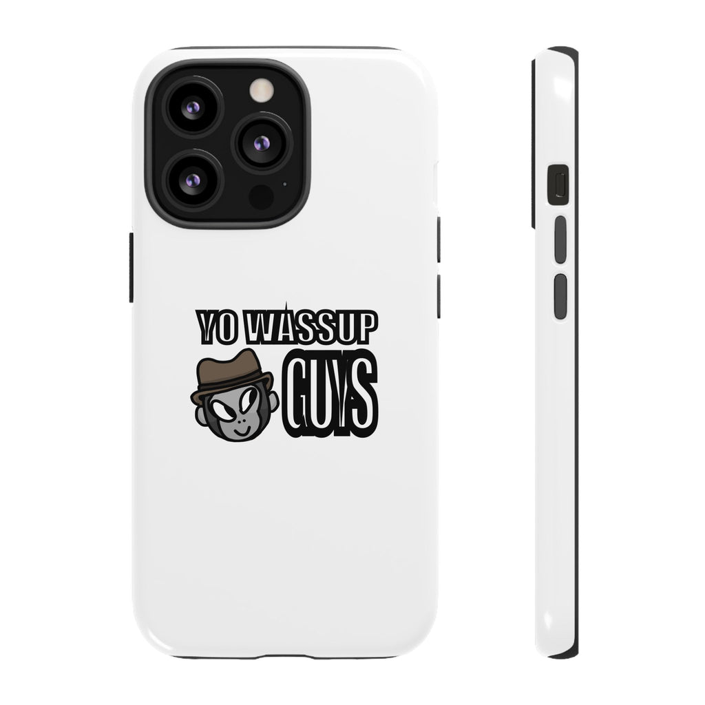 Yo Wassup Guys Phone Case — Retro Cartoon Hat Character Tough Protective Cover