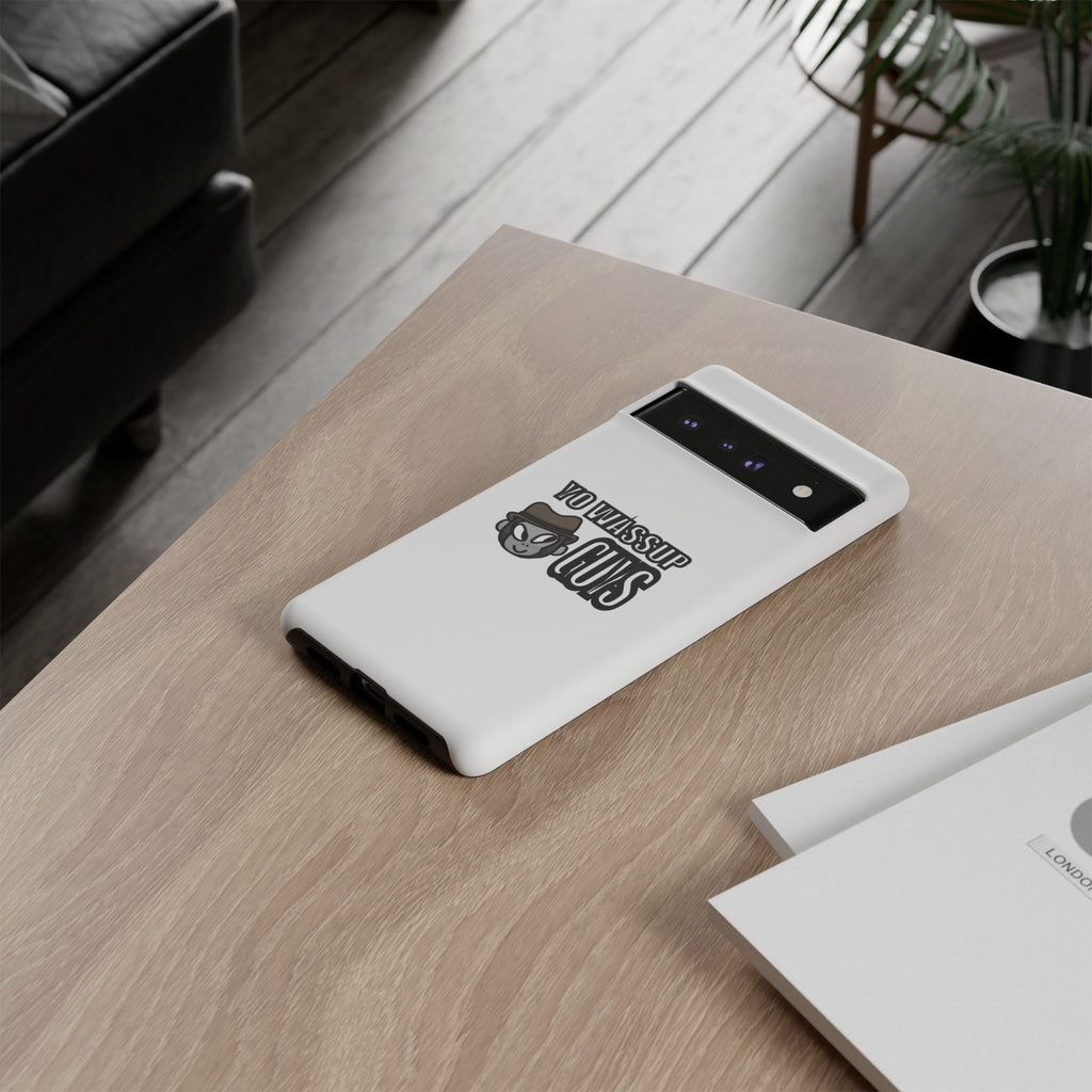 Yo Wassup Guys Phone Case — Retro Cartoon Hat Character Tough Protective Cover