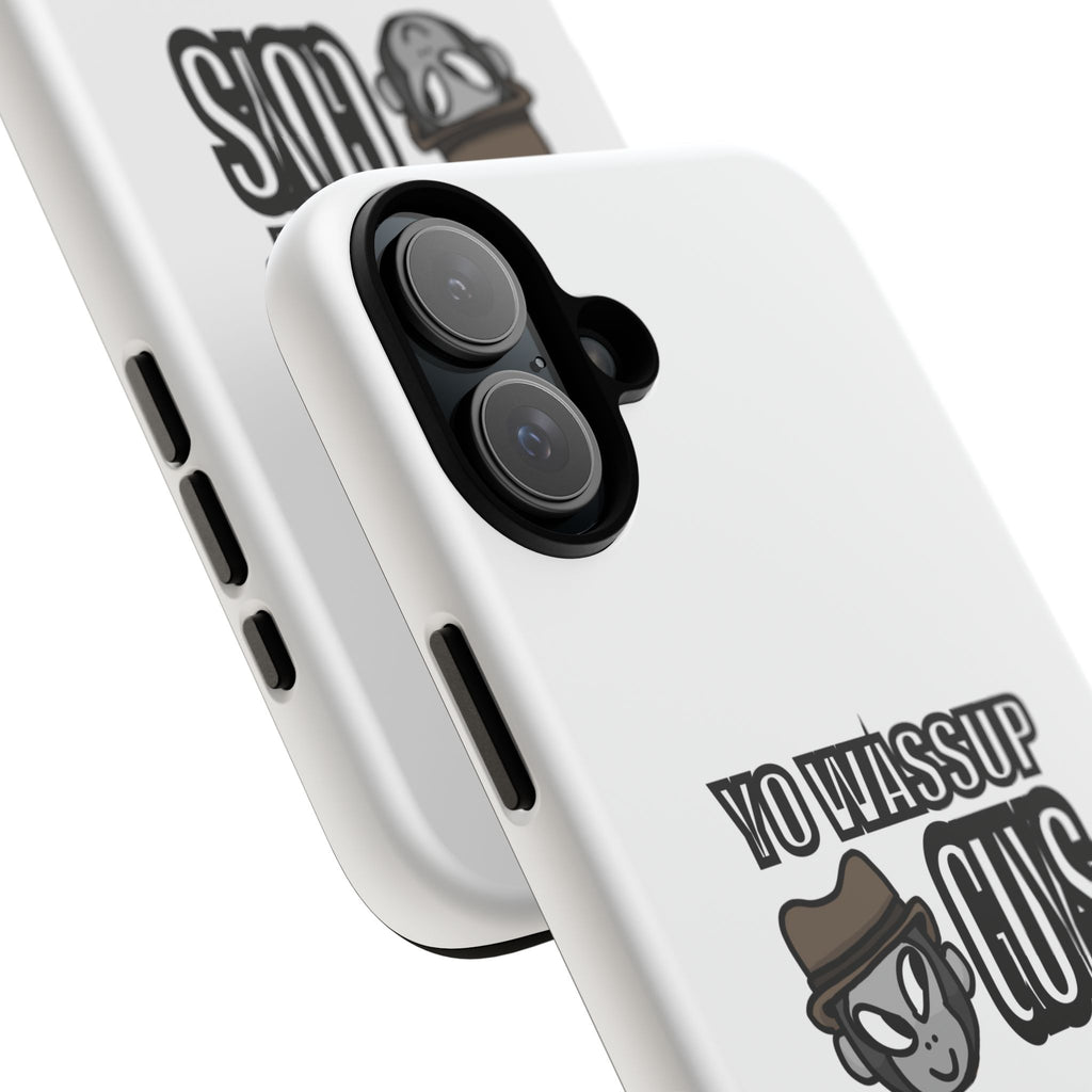 Yo Wassup Guys Phone Case — Retro Cartoon Hat Character Tough Protective Cover