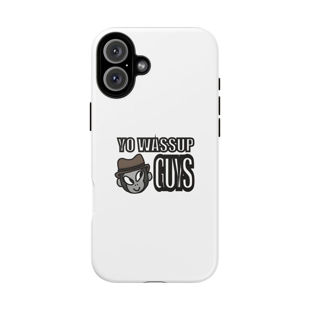 Yo Wassup Guys Phone Case — Retro Cartoon Hat Character Tough Protective Cover