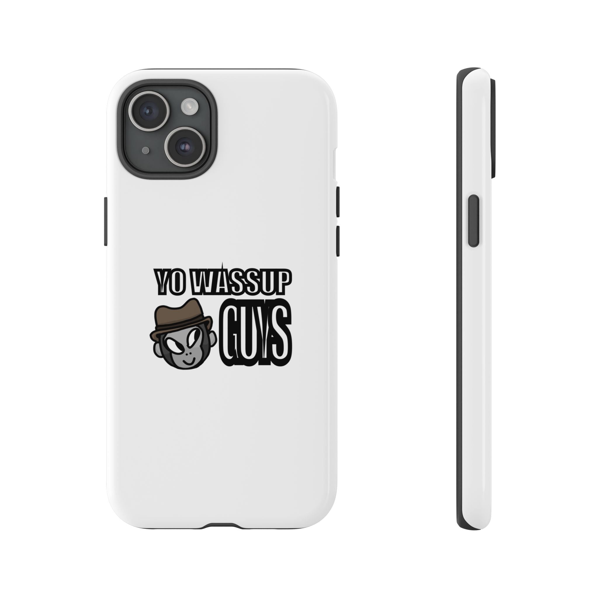 Yo Wassup Guys Phone Case — Retro Cartoon Hat Character Tough Protective Cover