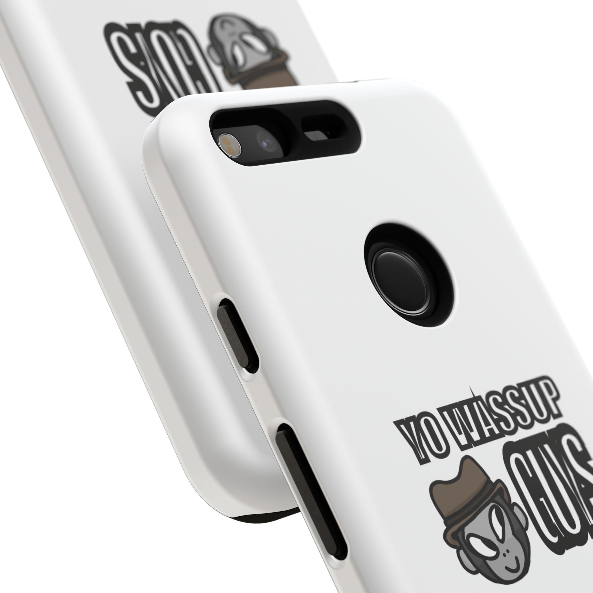 Yo Wassup Guys Phone Case — Retro Cartoon Hat Character Tough Protective Cover