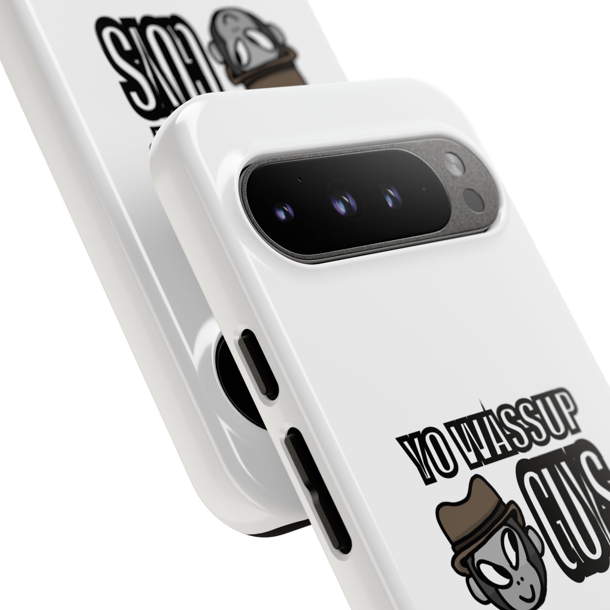 Yo Wassup Guys Phone Case — Retro Cartoon Hat Character Tough Protective Cover