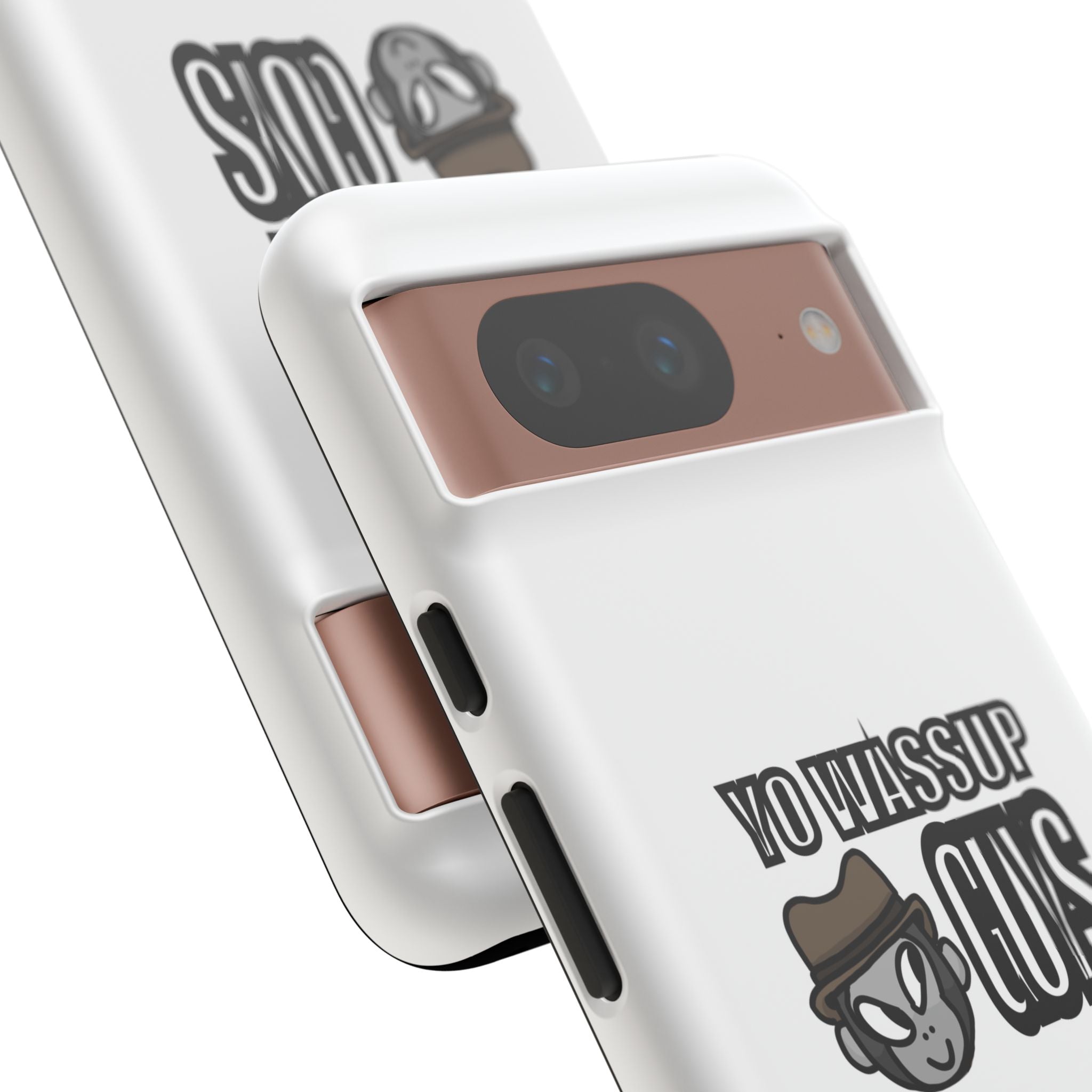 Yo Wassup Guys Phone Case — Retro Cartoon Hat Character Tough Protective Cover