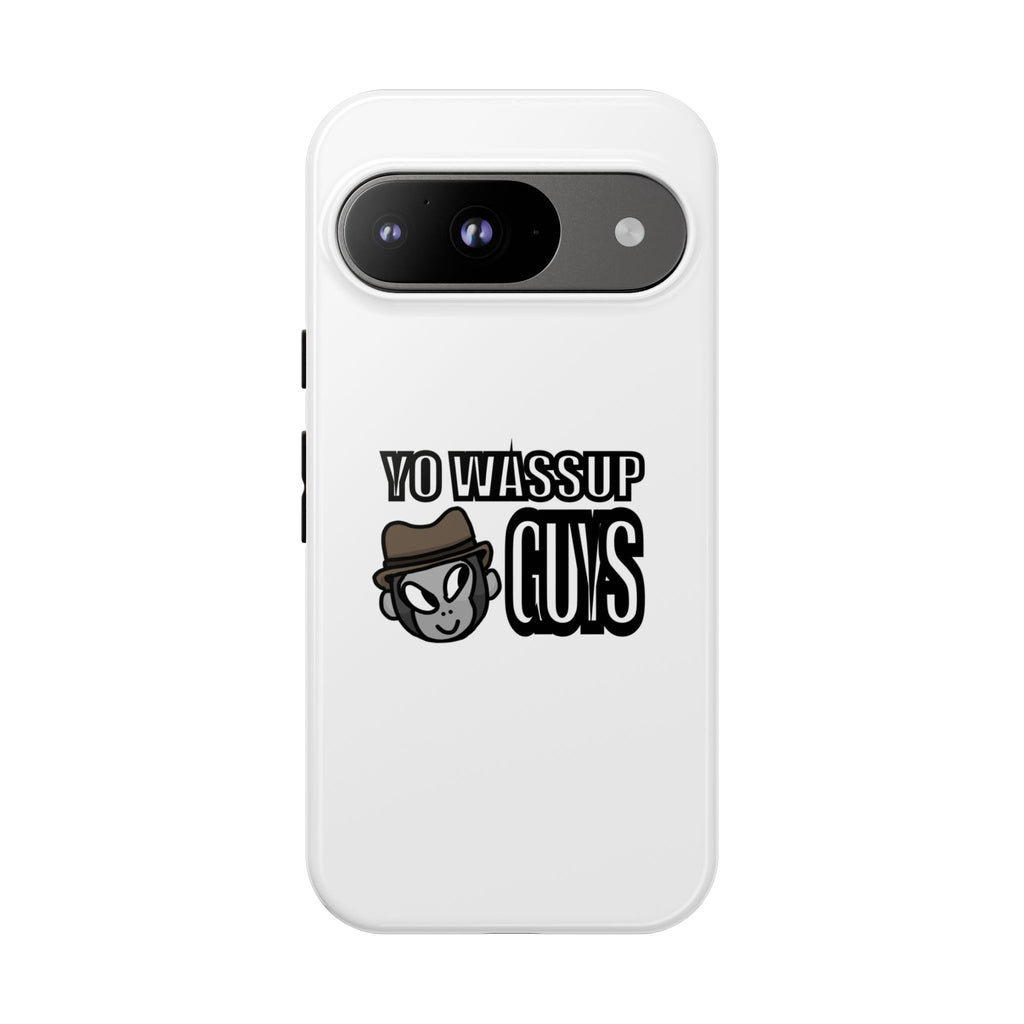 Yo Wassup Guys Phone Case — Retro Cartoon Hat Character Tough Protective Cover