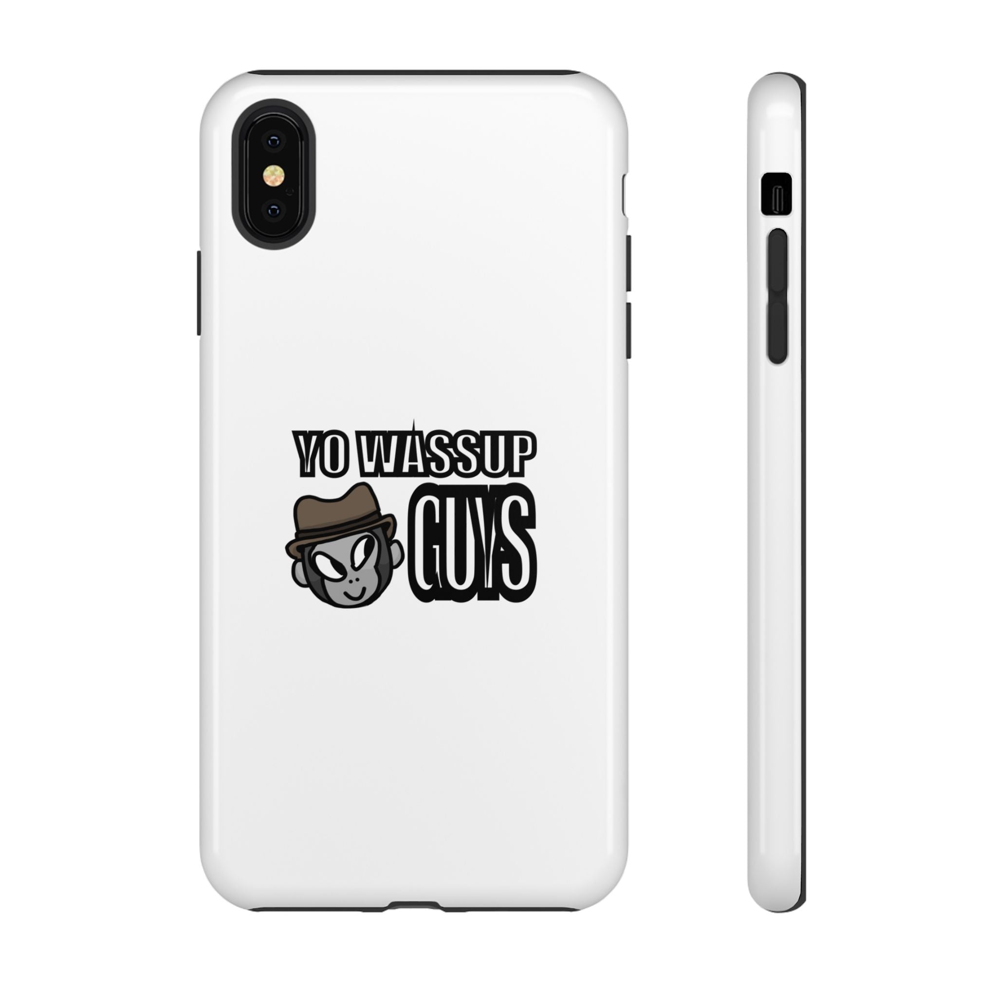 Yo Wassup Guys Phone Case — Retro Cartoon Hat Character Tough Protective Cover