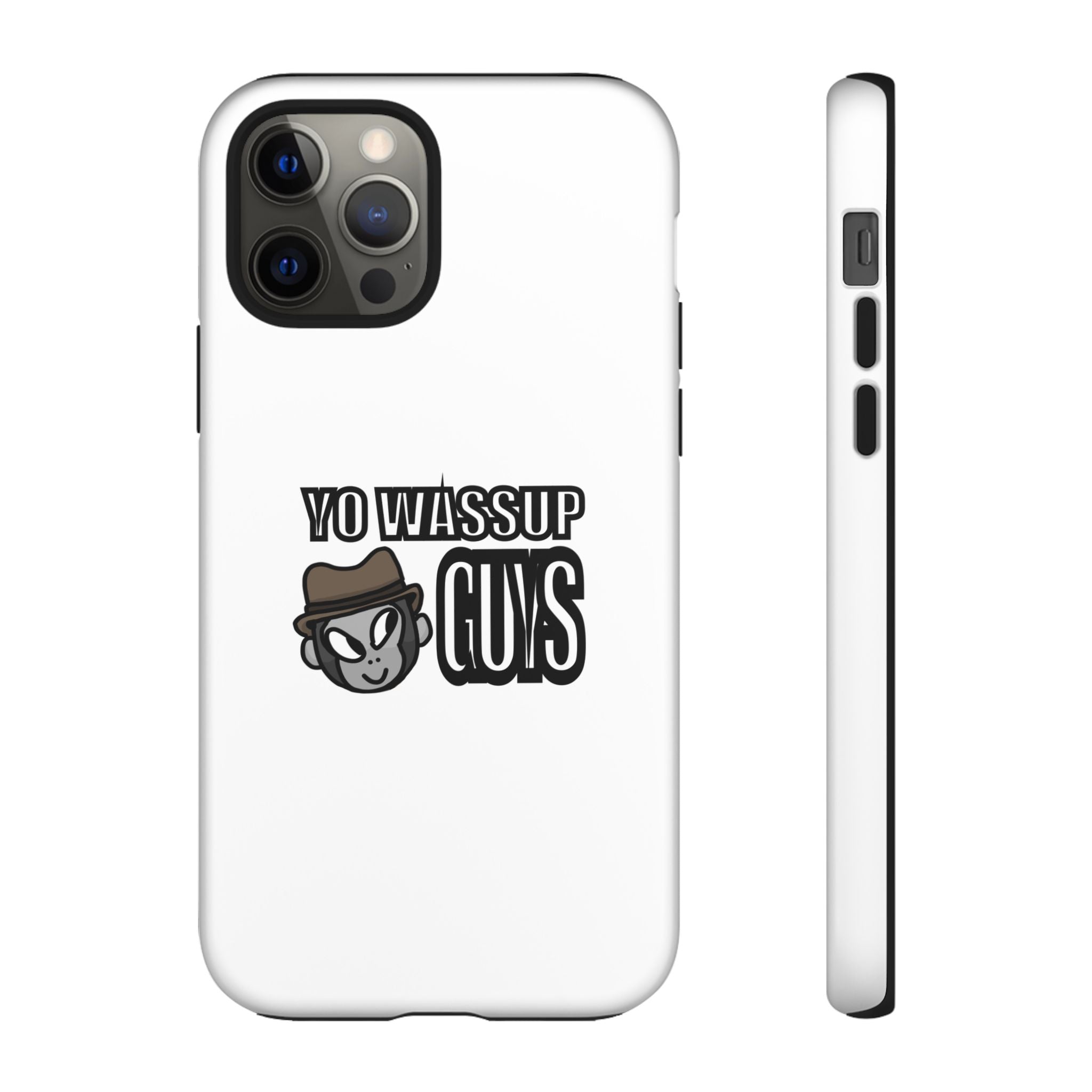 Yo Wassup Guys Phone Case — Retro Cartoon Hat Character Tough Protective Cover