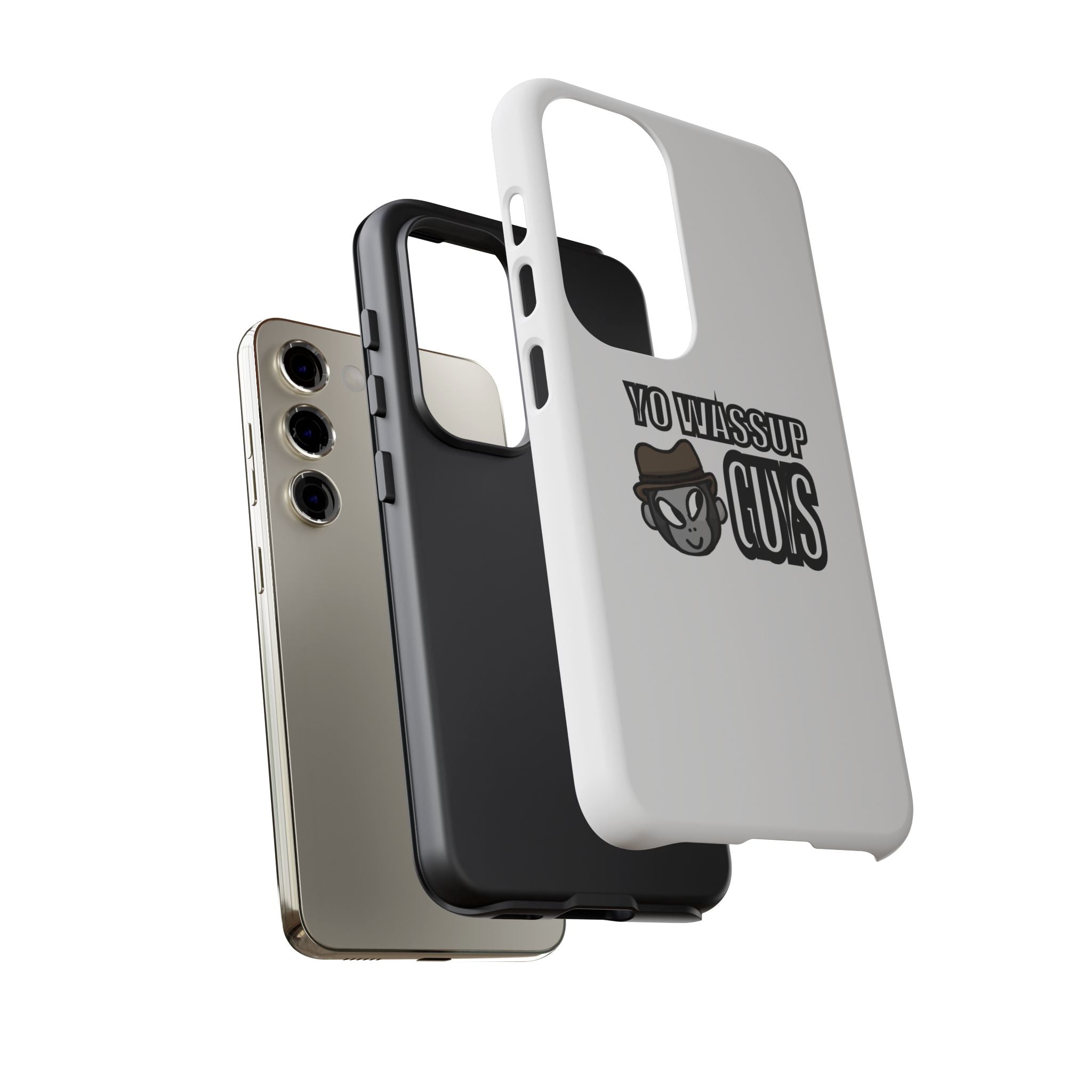 Yo Wassup Guys Phone Case — Retro Cartoon Hat Character Tough Protective Cover