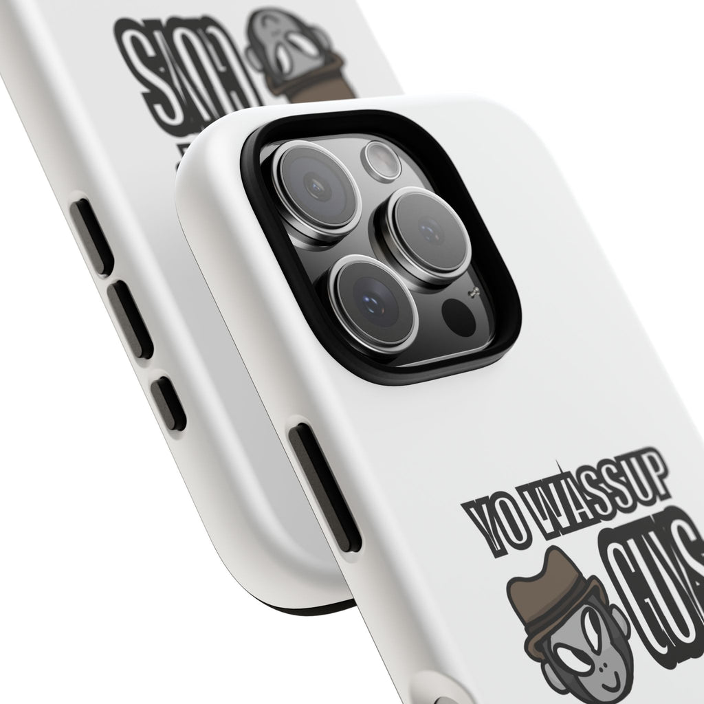 Yo Wassup Guys Phone Case — Retro Cartoon Hat Character Tough Protective Cover