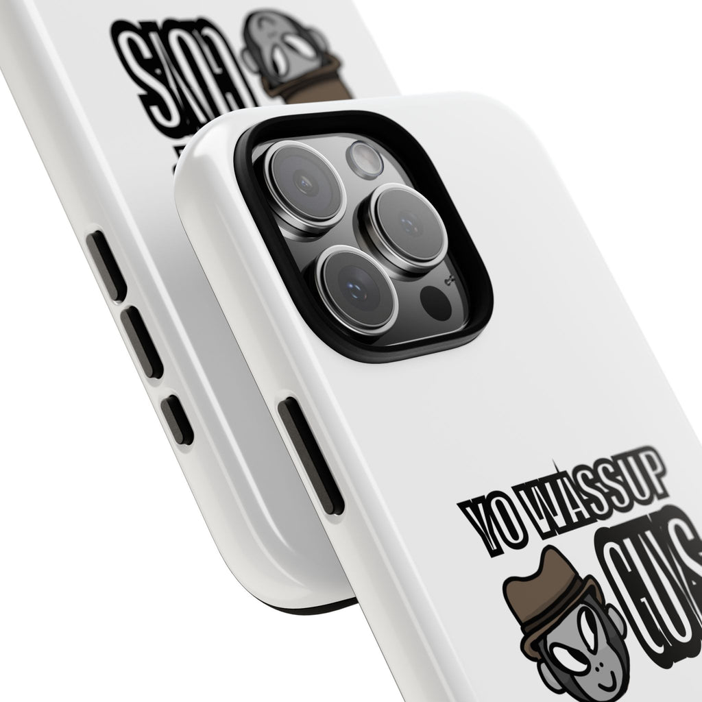 Yo Wassup Guys Phone Case — Retro Cartoon Hat Character Tough Protective Cover