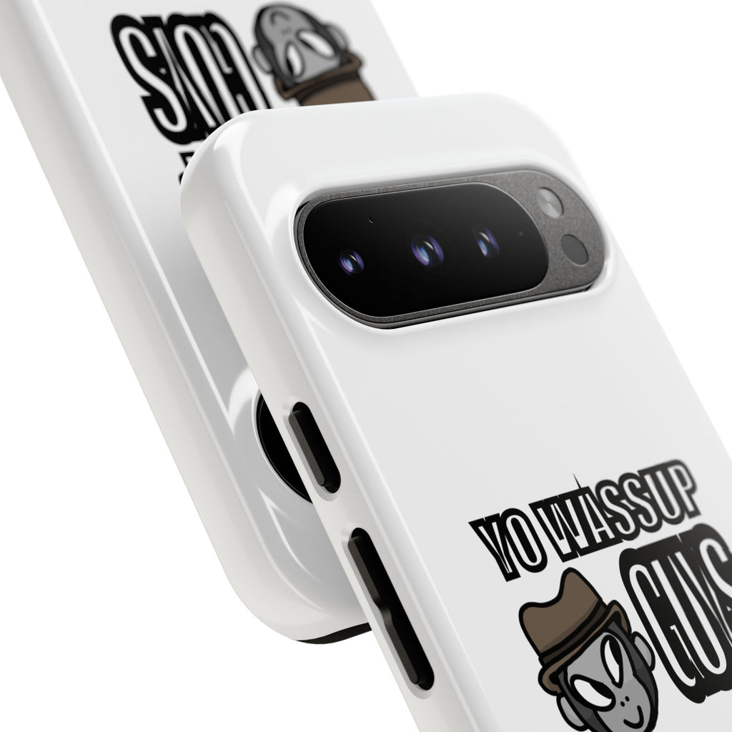 Yo Wassup Guys Phone Case — Retro Cartoon Hat Character Tough Protective Cover