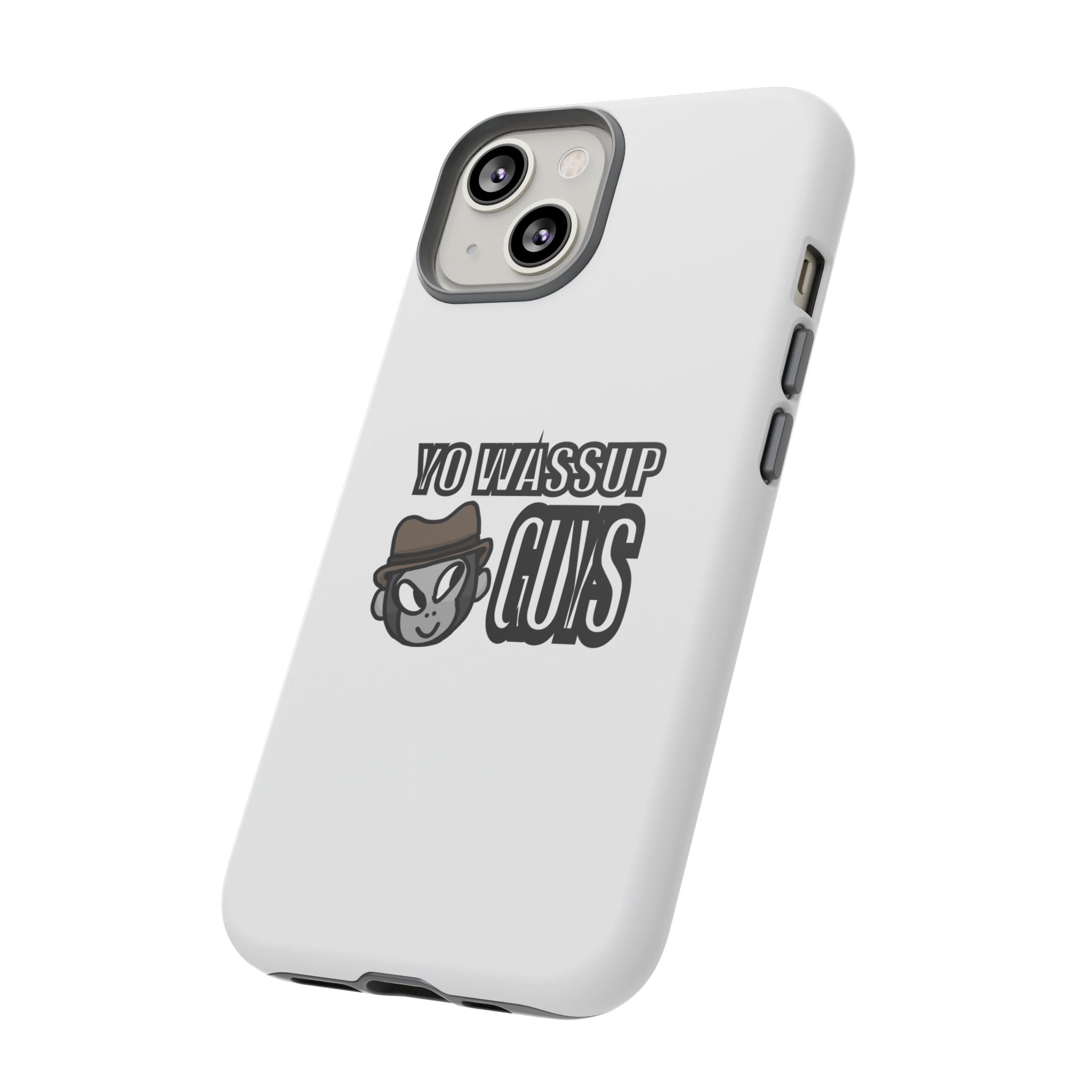 Yo Wassup Guys Phone Case — Retro Cartoon Hat Character Tough Protective Cover