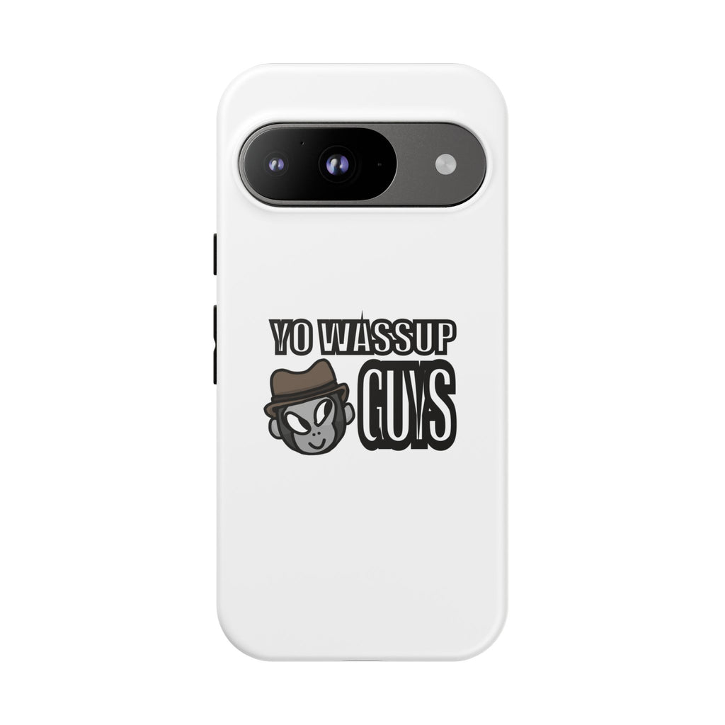 Yo Wassup Guys Phone Case — Retro Cartoon Hat Character Tough Protective Cover