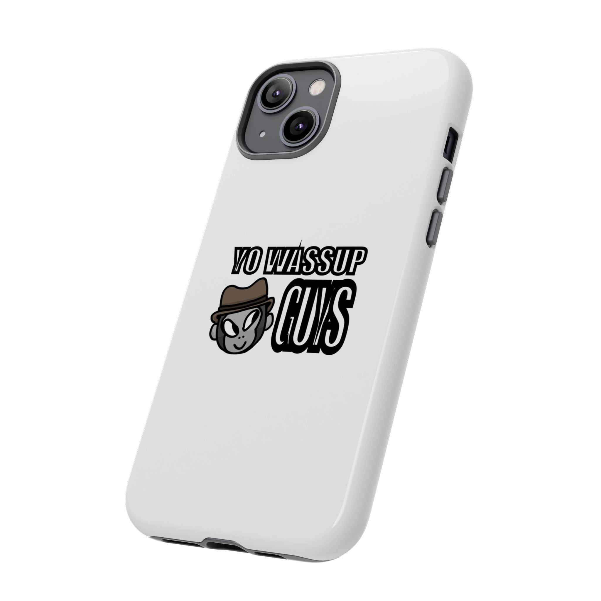 Yo Wassup Guys Phone Case — Retro Cartoon Hat Character Tough Protective Cover