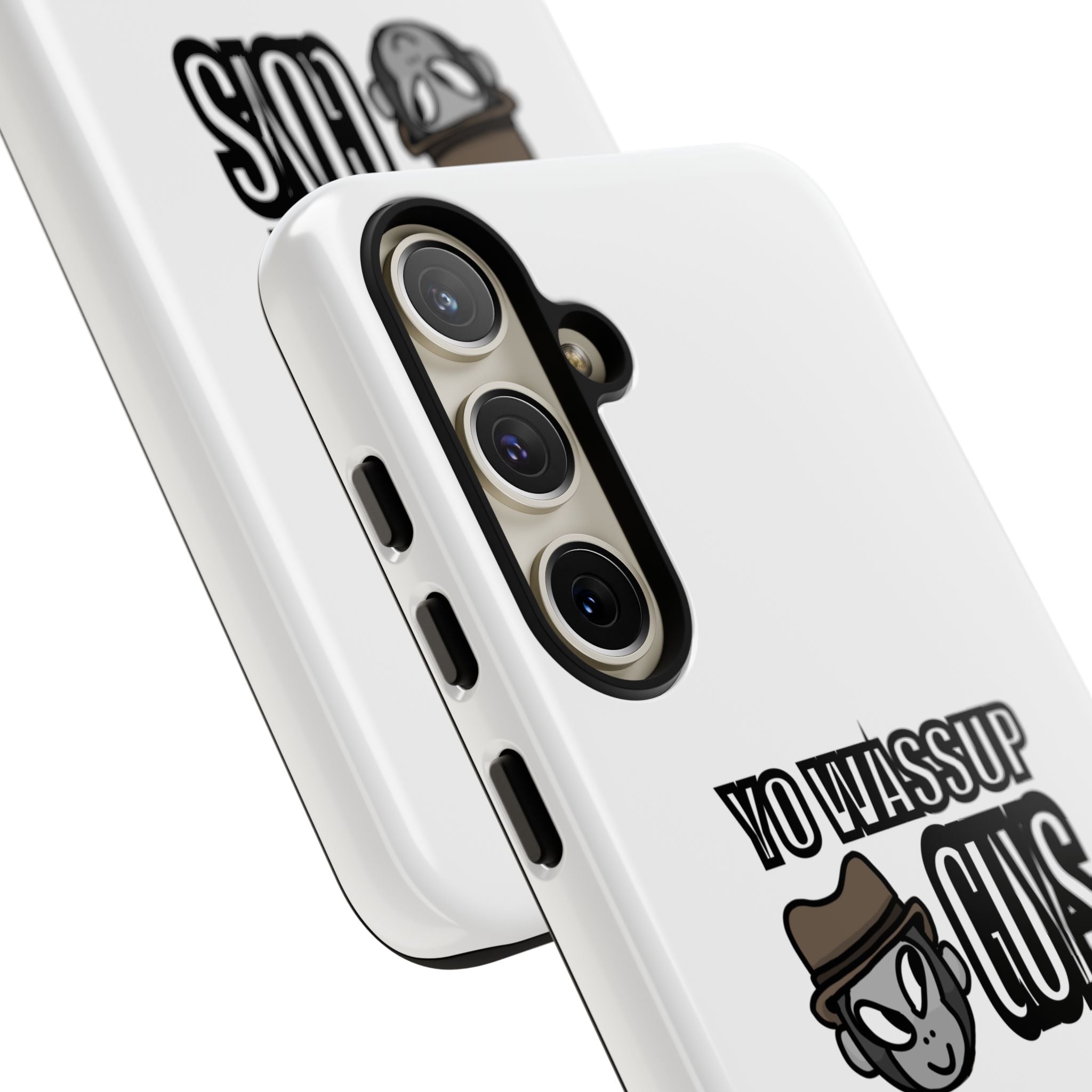 Yo Wassup Guys Phone Case — Retro Cartoon Hat Character Tough Protective Cover