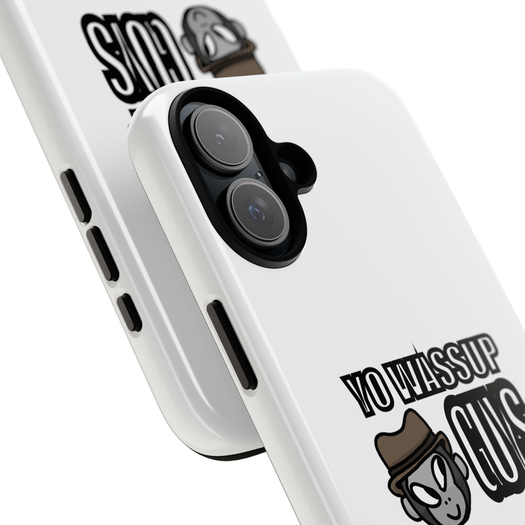 Yo Wassup Guys Phone Case — Retro Cartoon Hat Character Tough Protective Cover