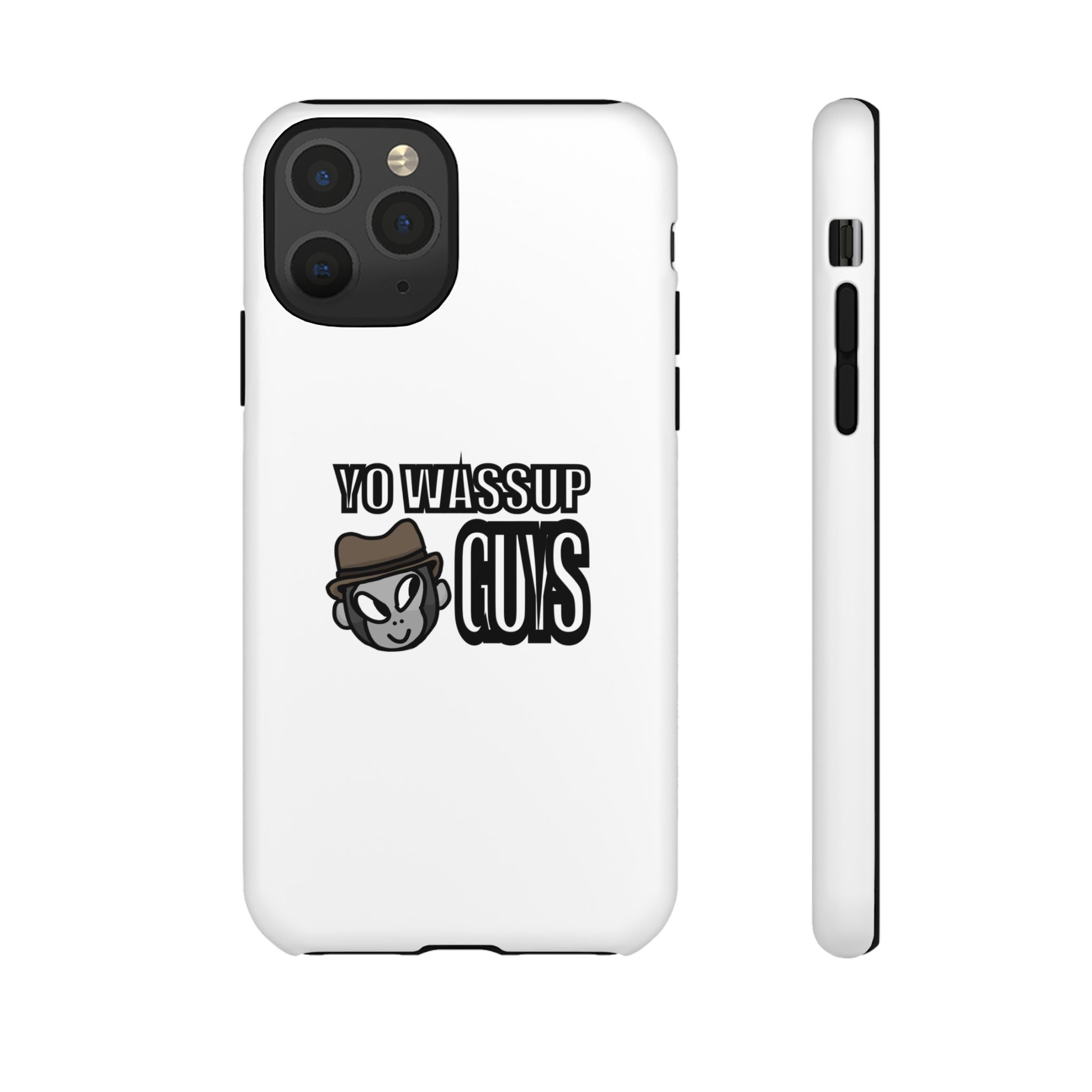 Yo Wassup Guys Phone Case — Retro Cartoon Hat Character Tough Protective Cover