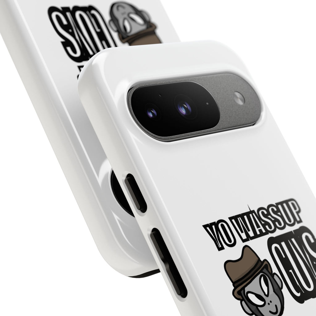 Yo Wassup Guys Phone Case — Retro Cartoon Hat Character Tough Protective Cover