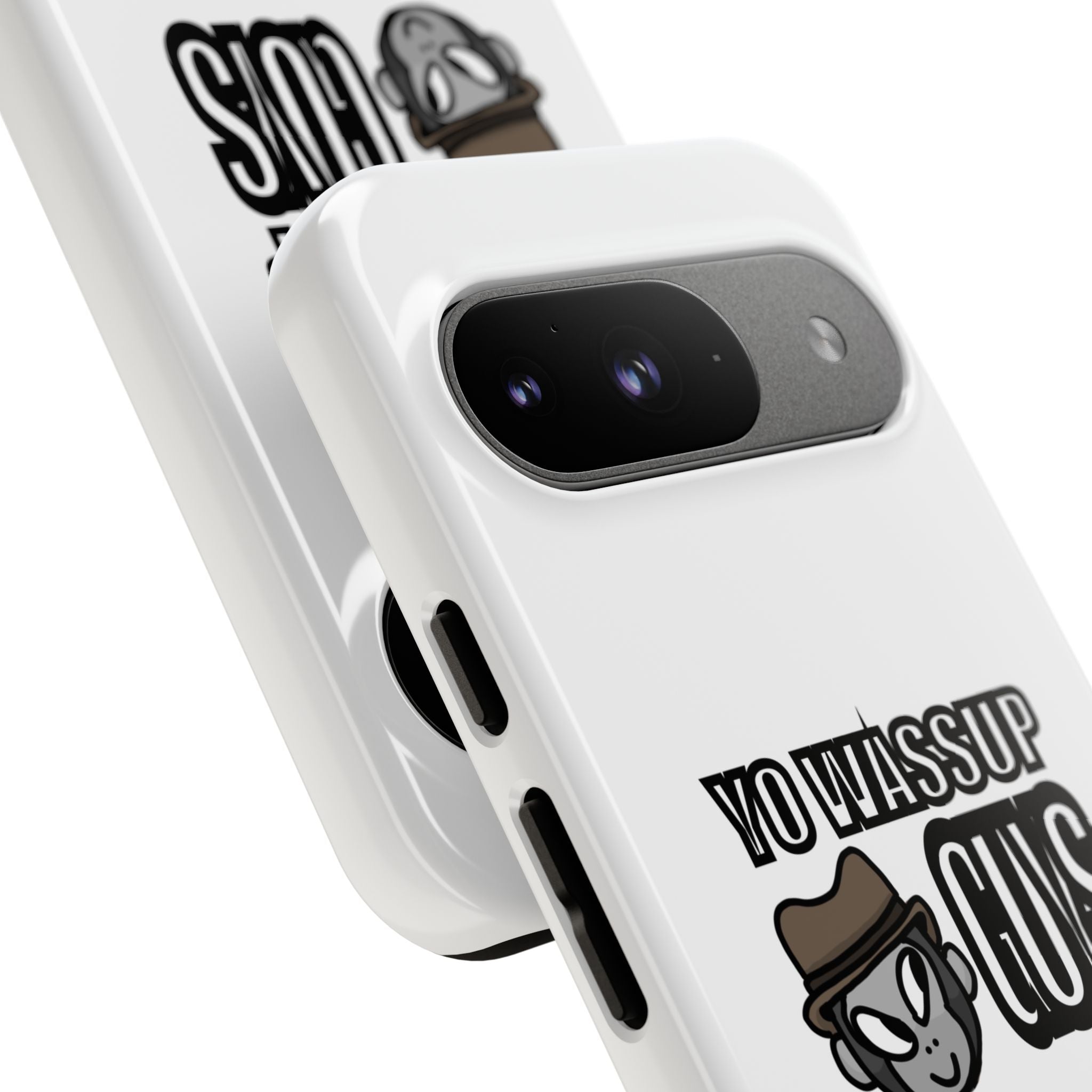 Yo Wassup Guys Phone Case — Retro Cartoon Hat Character Tough Protective Cover