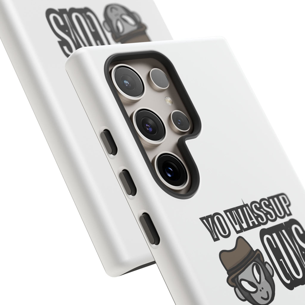 Yo Wassup Guys Phone Case — Retro Cartoon Hat Character Tough Protective Cover