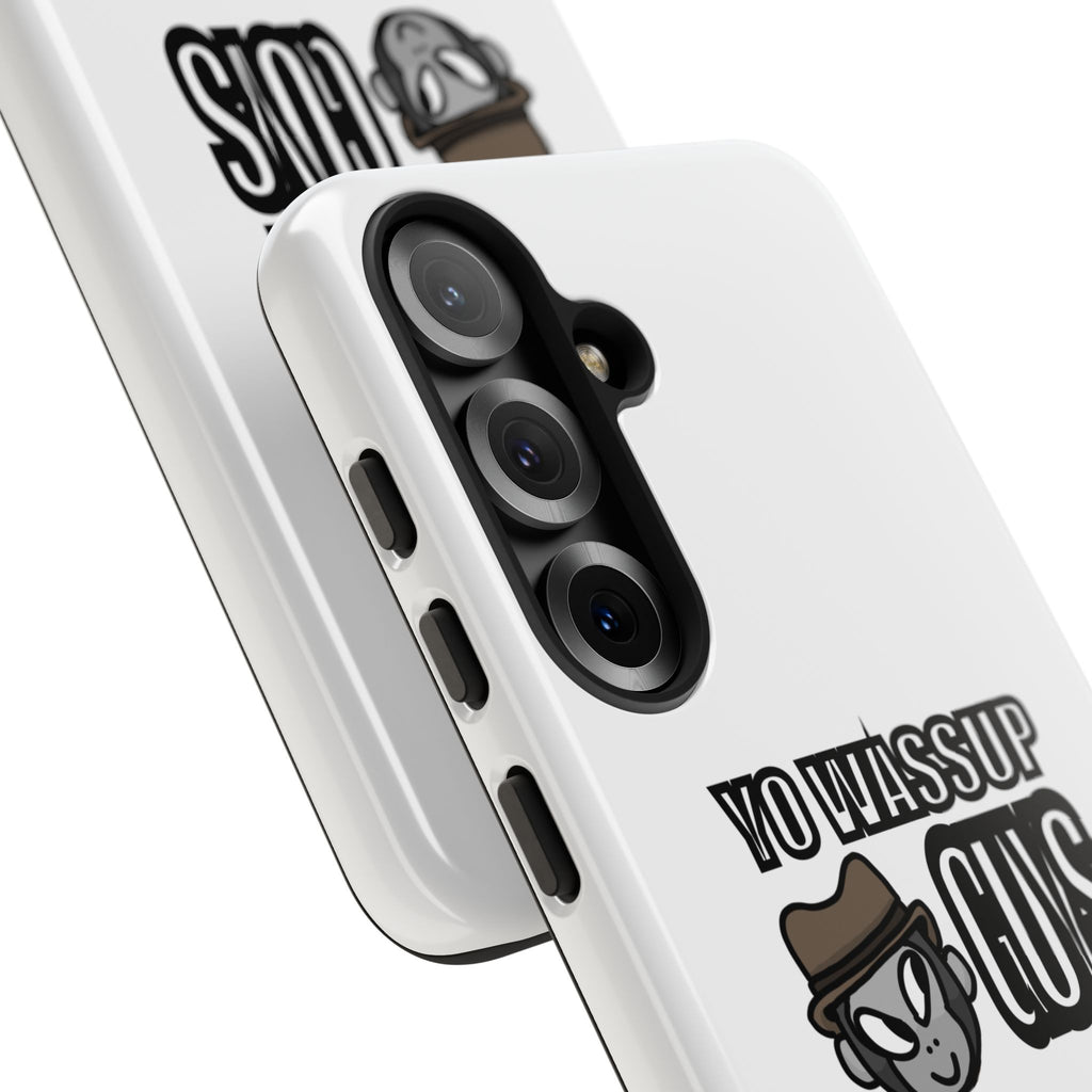 Yo Wassup Guys Phone Case — Retro Cartoon Hat Character Tough Protective Cover